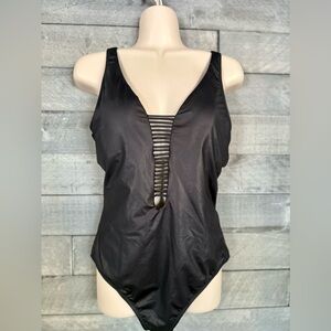 Women's Shade & Shore 1-piece Swimsuit - Black, M